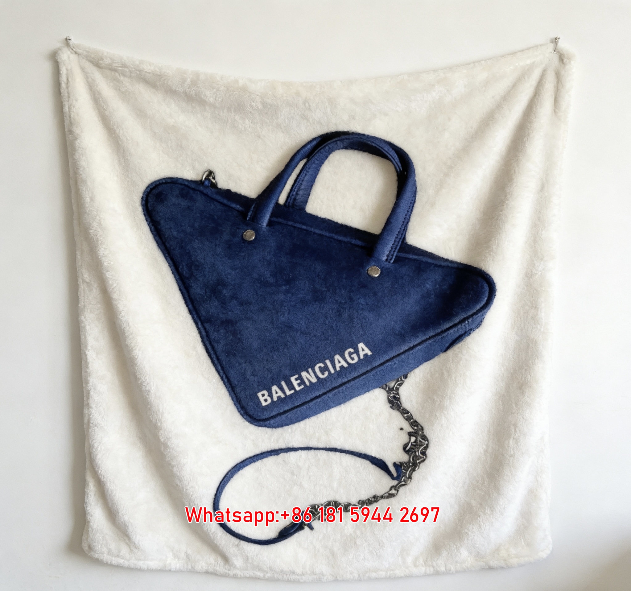 Balenciaga Triangle Bag Print Flannel Sofa Throw Blanket BA416